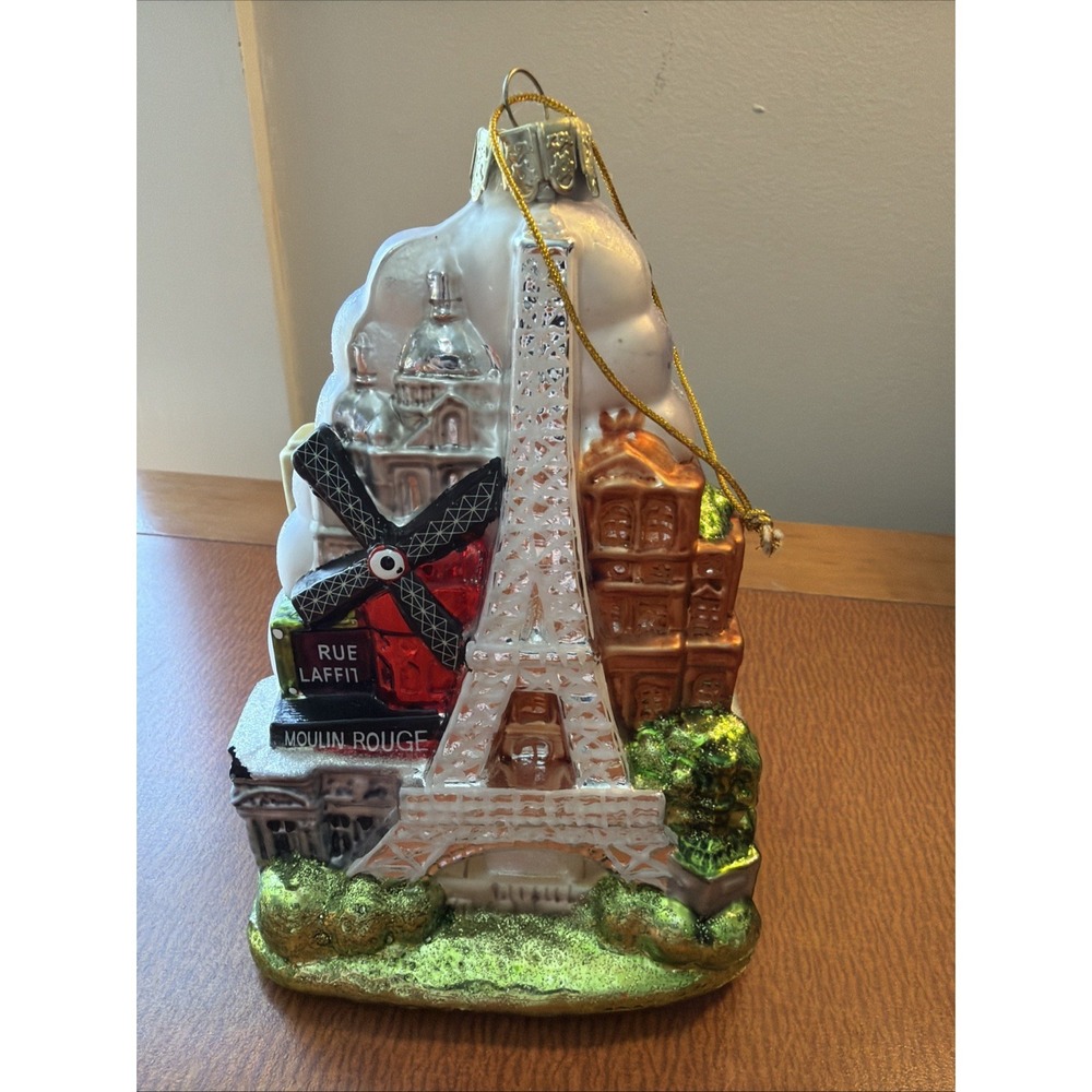 Paris City France‎ Cityscape Vacation Glass Christmas Ornament